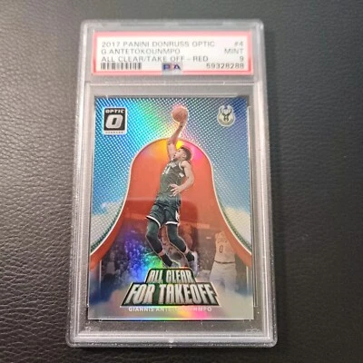 2017-18 Panini Donruss Optic Red Prizm /99 Giannis Antetokounmpo #4 PSA 9 完好 — 第 1/2 张图片