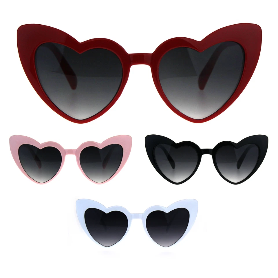 Gafas de sol retro de plástico con forma de corazón de gran tamaño para mujer Foto 1 de 1