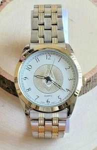 Masonic Mason Watch Wristwatch Gold & Silver Tone Freemason Square & Compass  - Picture 1 of 4