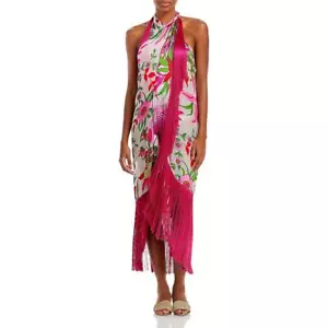 Cult Gaia Womens Bianca Pink Printed Silk Cover-Up XS BHFO 2496 - Picture 1 of 2