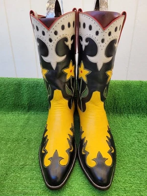 10.5 EE⭐DE COLECCIÓN⭐ ROCKETBUSTER ⭐ CUELLO DE ENCAJE ⭐ OLSEN STELZER RETRO ⭐ 1930 BOTA DE VAQUERO Foto 1 de 4