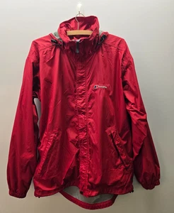 Berghaus Rain Jacket Mens Large Red Mesh Lined Ripstop Waterproof Hooded Outdoor - Picture 1 of 13