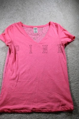 Camisa Victoria's Secret Rosa Mujer Mediana Encaje Espalda Cuello en V Manga Corta Camiseta Foto 1 de 4