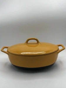 Bobby Flay 3.5qt Covered Casserole Stoneware Yellow/Blk Dutch Oven Dish Kitchen - Picture 1 of 7