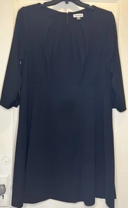 Abito donna Calvin Klein taglia 18 nero plissettato maniche a 3/4 increspate - Foto 1 di 12