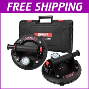 Confezione 2 Ventose in Vetro Resistente 8" con Manometro - Capacità 660 libbre - Foto 1 di 12