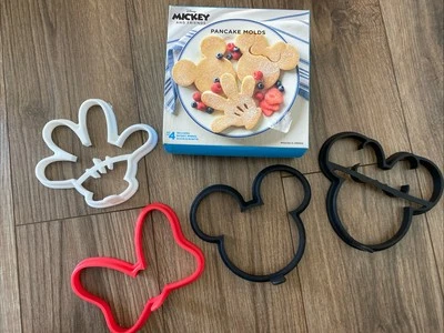 Williams Sonoma Mickey Mouse Disney Pancake Molds Set of 4 Minnie Hand Breakfast - Image 1 of 4