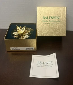 Vintage Baldwin 1999 Edición Limitada Copo de Nieve Adorno Acabado 24 KT - Imagen 1 de 8