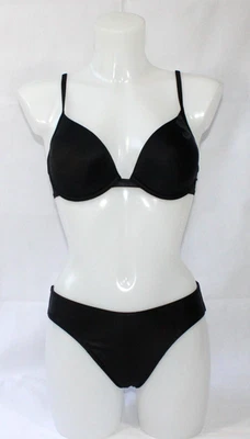Speedo Bikini set Swimwear Swimsuit Women Size 10C cup Black Padded Beach Travel - Image 1 of 4
