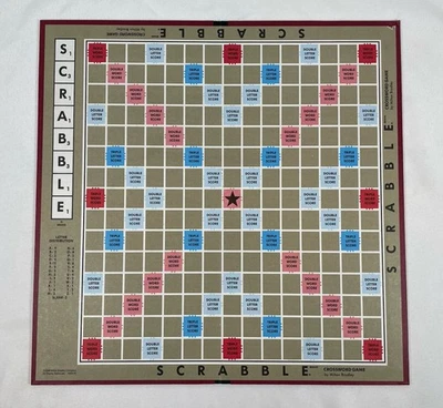 Scrabble Board Only 1989 Milton Bradley Replacement Game Part Crossword Crafts - Image 1 of 4