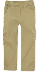 NWT The Children’s Place Boy's Pull On Cargo Khaki Pants Flax Tan Size 6 Slim - Picture 1 of 4