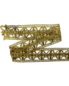 Passamaneria Bordo Oro Lurex Arredamento Alto 35 Mm 9635 - Imagen 1 de 3