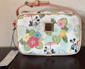 Disney Aulani Dooney & Bourke Mickey Minnie Mouse Hibiscus Pink Camera Bag B - Picture 1 of 6