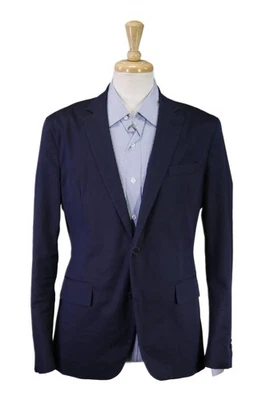 Jaqueta Blazer Gant Masculina Sólida Azul Marinho Mistura de Algodão 2-Btn 40R - Imagem 1 de 4