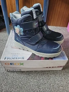 Geox J Sveggen G.B ABX Girls Snow Boots Navy UK 5 EU 38 Frozen II ELSA RRP £75 - Picture 1 of 14