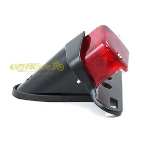Faro posteriore Lucas nero omologato ECE cafè racer scrambler moto custom - Picture 1 of 5