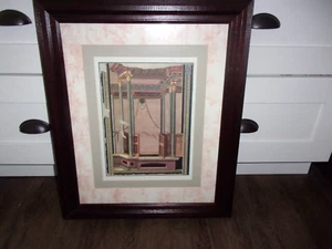 J. HAUSER - POMPEII ROMAN ARCHITECTURE ART PRINT DRAWING- FRAMED - 24" X 20" - Picture 1 of 8
