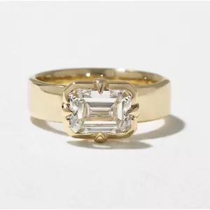 Diamond Gold Ring 14k Yellow 1.75 Carat Certified IGI HRD Lab Created - Picture 1 of 9