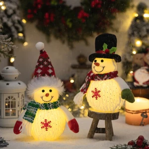 Christmas snowman doll decoration light up doll snow snowman with lights - Foto 1 di 20