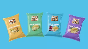 Rothaarige Kartoffelchips Variety Pack, 4er Pack (4x150 Gramm) - Schwedische Kartoffelchips - Bild 1 von 1