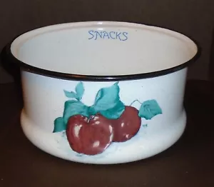 Daugherty Studio gesprenkeltes Emaillegeschirr Äpfel Snack Schüssel 9,5" x 4,5" Halloween - Bild 1 von 4