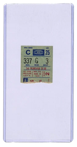 WWF  Tony Atlas pins Hulk Hogan MSG TV Taping ticket stub wrestling Mar 1981 Cover