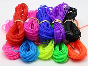 100 Meter 2mm Soft Hollow Rubber Tubing Jewelry Cord Cover Memory Wire 10 Color - Picture 1 of 6