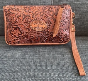 Bolso de Muñeca Dobuble J Raro Hecho a Mano Fabricado Cuero Marrón Estilo Occidental - Imagen 1 de 14
