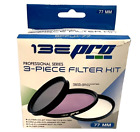 NEW IN BOX 13E PRO 77mm 3-PIECE FILTER KIT BPFLK-77 PROFESSIONAL UV-CPL-FLD