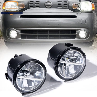 Conjunto de luces antiniebla LED de conducción de 80 W lente de vidrio para Nissan Rogue Juke Quest Foto 1 de 4