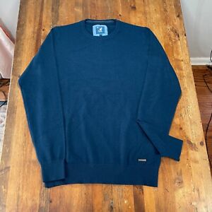 Kangol Sweater Mens Large Blue Pullover Casual Crew Neck Long Sleeve Knit