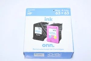 onn. HP 63 Black & Tri-Color Ink Cartridges - Picture 1 of 2