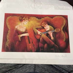 Color Seriolithograph Guitar Serenade by Charles Lee 2005 Cert. of Auth. Incl. - Picture 1 of 6