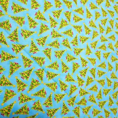 Tela de Elfo POR Acolchado Tesoros Árboles de Navidad en Azul Foto 1 de 3