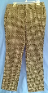 Women's Ann Taylor LOFT Julie Skinny Pants Cropped Black Beige Size 8 - Picture 1 of 6