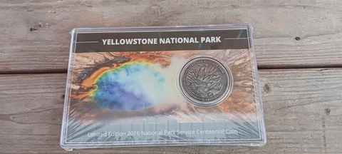Limited Edition 2016 NPS Centennial Coin Yellowstone Waterfall/Grizzly Cover