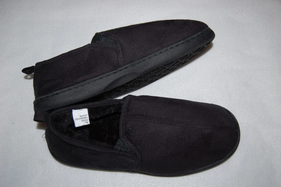 Мужские черные тапочки резиновая подошва искусственного меха с подкладкой в / открытый S 7-8 L 11-12 - Изображение 1 из 1