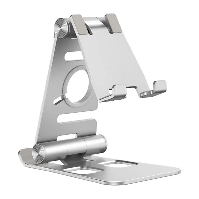 Aluminium Alloy Foldable Cellphone Desk Stand Mount Holder For IPHONE Android US - Image 1 of 4