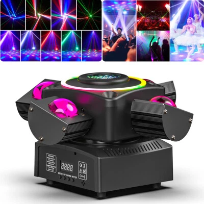 140W RGBW LED Laser Disco Effect Four-Arm Moving Head Stage Light  DMX DJ Lights - Image 1 of 4
