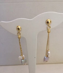 ORECCHINI PERLE e ORO pendenti oro 750 e 18KT - Foto 1 di 4