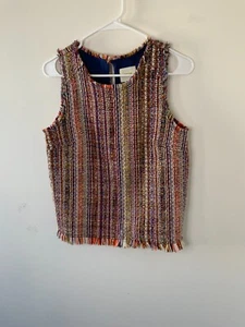 Maeve by Anthropologie Sweater Vest Women 4 Sleeveless Knit V-Neck Boho red - Picture 1 of 7
