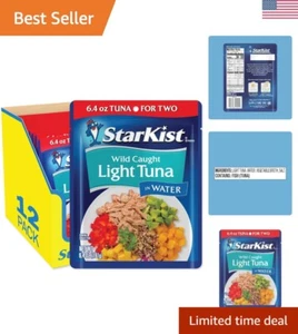 Delicious Chunk Light Tuna in Water - 12 Pack of 6.4 Oz Flavor Fresh Pouches - Picture 1 of 11
