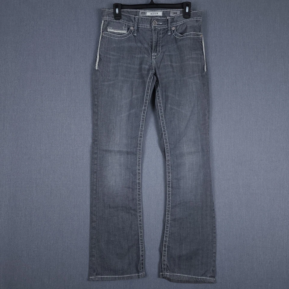 BKE Aiden Jeans Mens 28R (Fits 30x32) Gray Boot Stretch Denim Buckle - Image 1 of 4