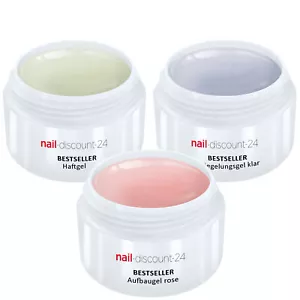 UV-Gel Spar Pack Set 3 x 15ml HaftGel + AufbauGel rosa + finish VersieglerGel - Bild 1 von 5