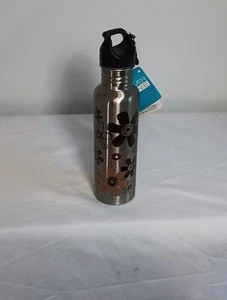 Botella de agua de acero inoxidable "Summer Fun" plateada 26 oz libre de HPA nueva con etiquetas - Imagen 1 de 6