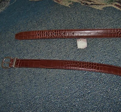 NEW Women's RALPH LAUREN Snakeskin Pattern Leather Dress Belt Size L (39 Inches) - Image 1 of 4