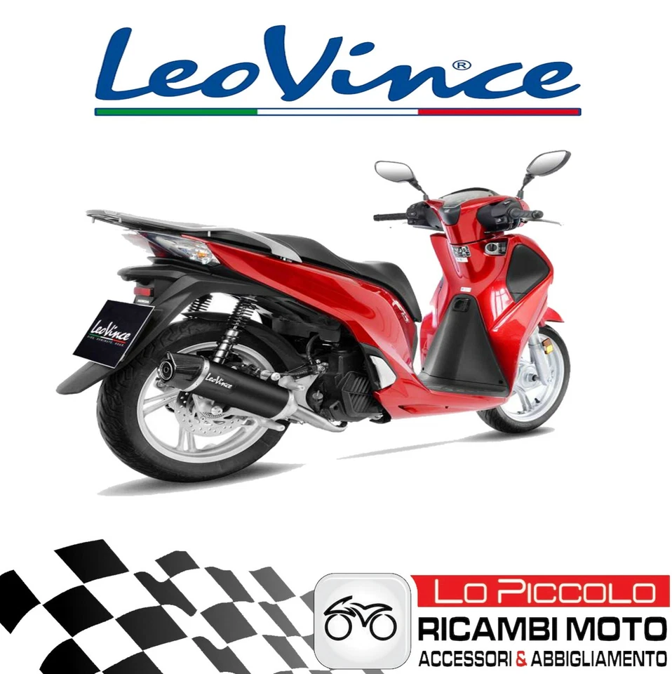 TERMINALE DI SCARICO LEOVINCE NERO HONDA SH 125i 2017 2018 2019 OMOLOGATO - Immagine 1 di 1