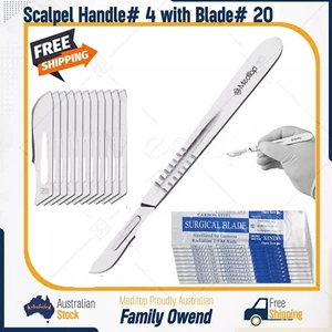 Surgical Scalpel Handle# 4 with 10x Blade# 20 Stainless Steel & Sterile/ Meditop - Picture 1 of 8