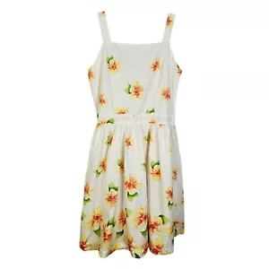 Justice Girls 14 White Orange Floral Sequin Sleeveless Dress Spring Easter - Picture 1 of 9