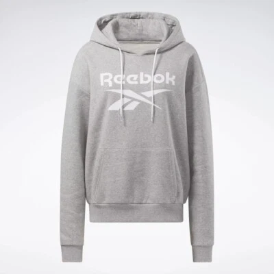 Reebok Identity Big Logo Fleece Hooded Women's Sweatshirt -  XS (Grey) H54747 - Image 1 of 4
